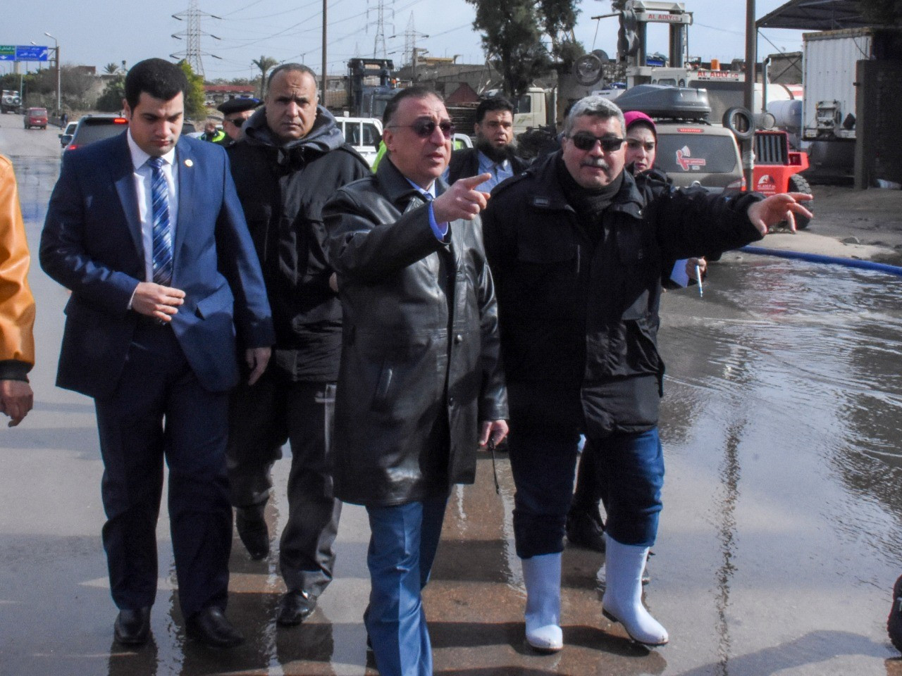 محافظ الإسكندريةي تفقد كسح مياه الأمطار